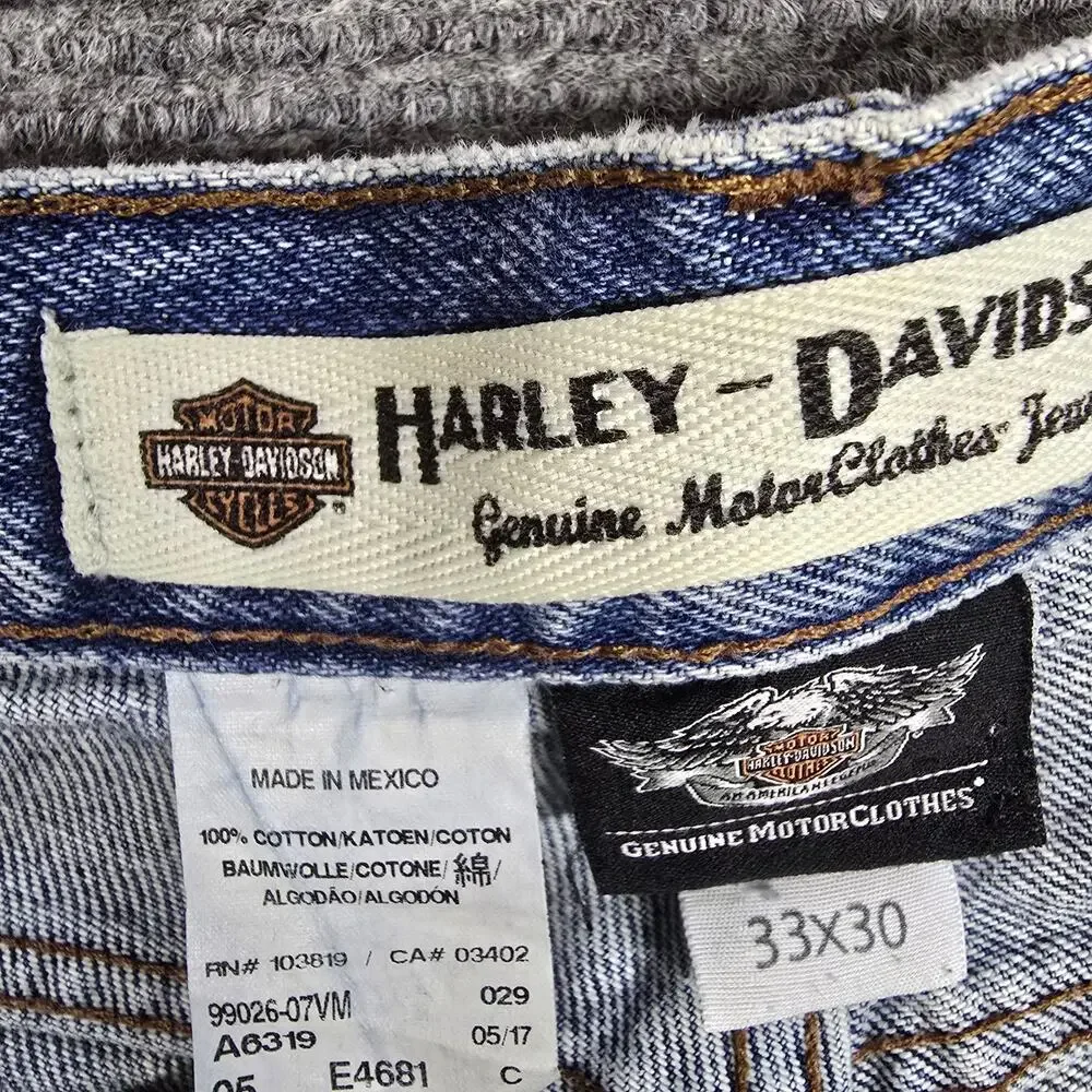Harley Davidson Jeans Mens 33x30 Light Wash Bootcut Genuine MotorClothes Denim